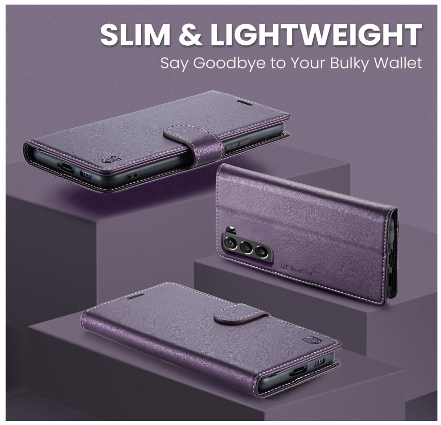 Wallet Case for Samsung Galaxy S22, RFID Blocking Credit Card Holder, PU Leather Folio Flip Kickstand Protective Shockproof Cover for Galaxy S22 (Purple)